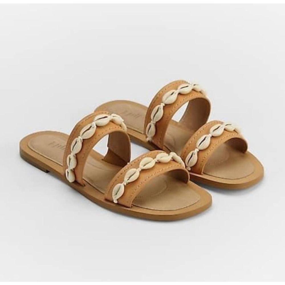 J. Jill leather seashell slides sandals sz 6